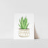 Art print of an Aloe Vera plant in a pot, with vertical orientation.