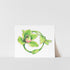 Art print featuring a green orchid on a white background