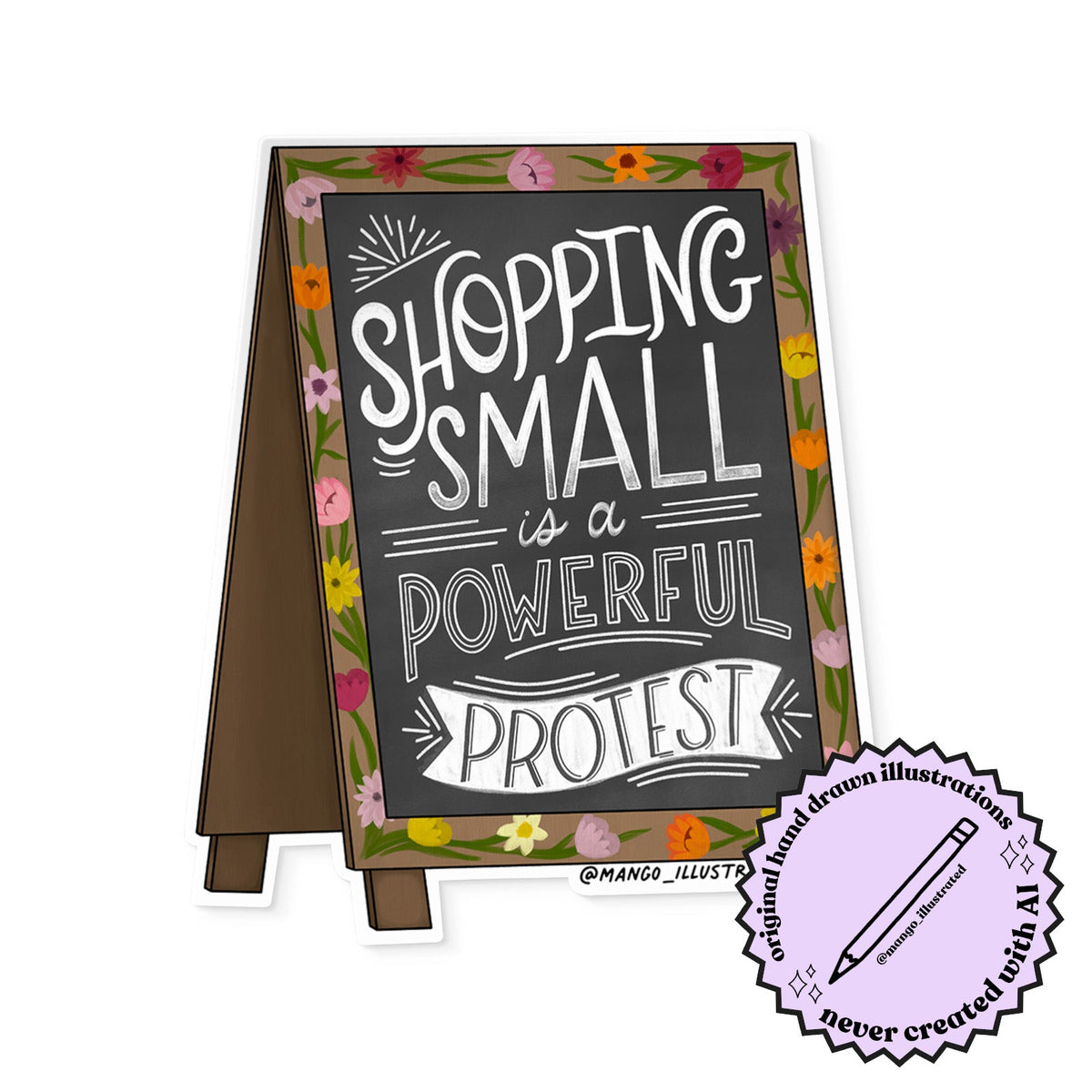 Shopping Small is a Protest Sticker
