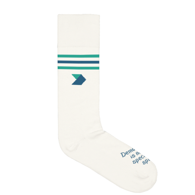 Democracy Forward "Democracy Is Not A Spectator Sport" White/Cream Crew Sock