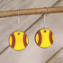 Hand-painted wooden softball dangle earrings with classic sports design and hypoallergenic sterling silver hooks, lightweight softball statement jewelry earrings for players, fans, and softball moms