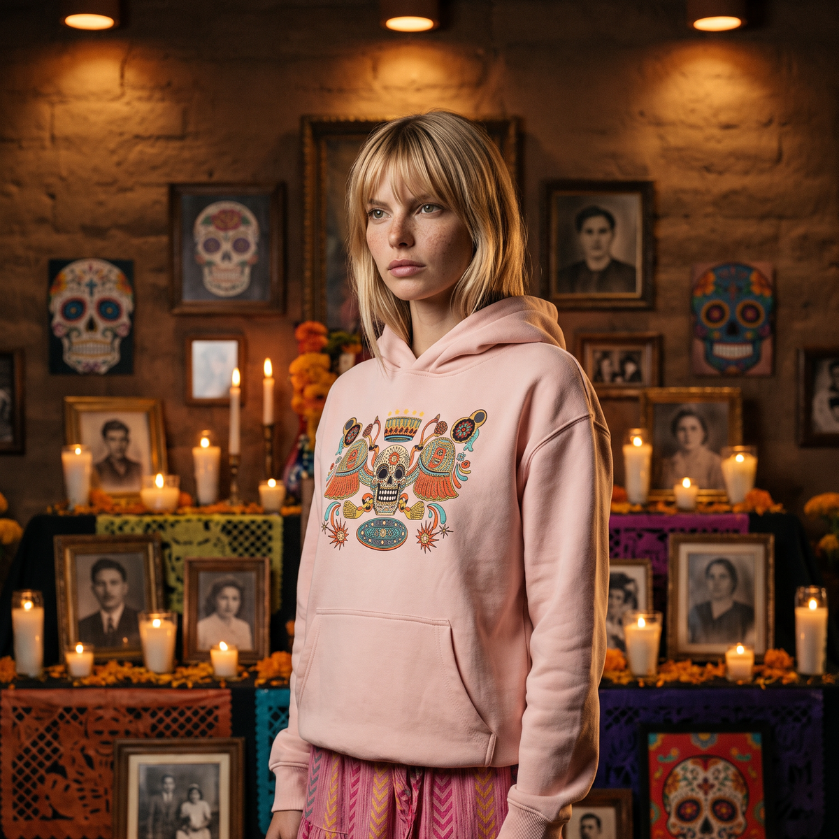 Sol &amp; Sombra Calavera Hoodie - Blush Pink Female - Skull &amp; Bogeys Golf Co.