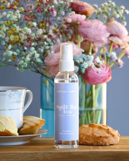 Spill The Tea Room &amp; Linen Spray | Black Tea + Lemon + Lavender + Musk