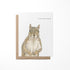 A greeting card featuring a watercolor painting of a squirrel, with a blank inside and a Kraft envelope.