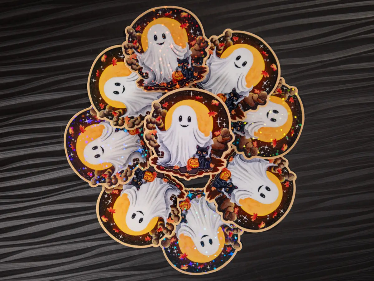 Halloween Ghost Sticker: Fall Original Art Decal