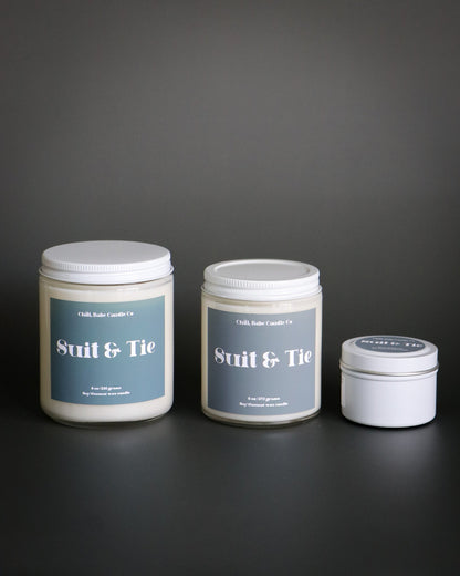 Suit &amp; Tie Candle | Saffron + Cedarwood + Violet + Smoke