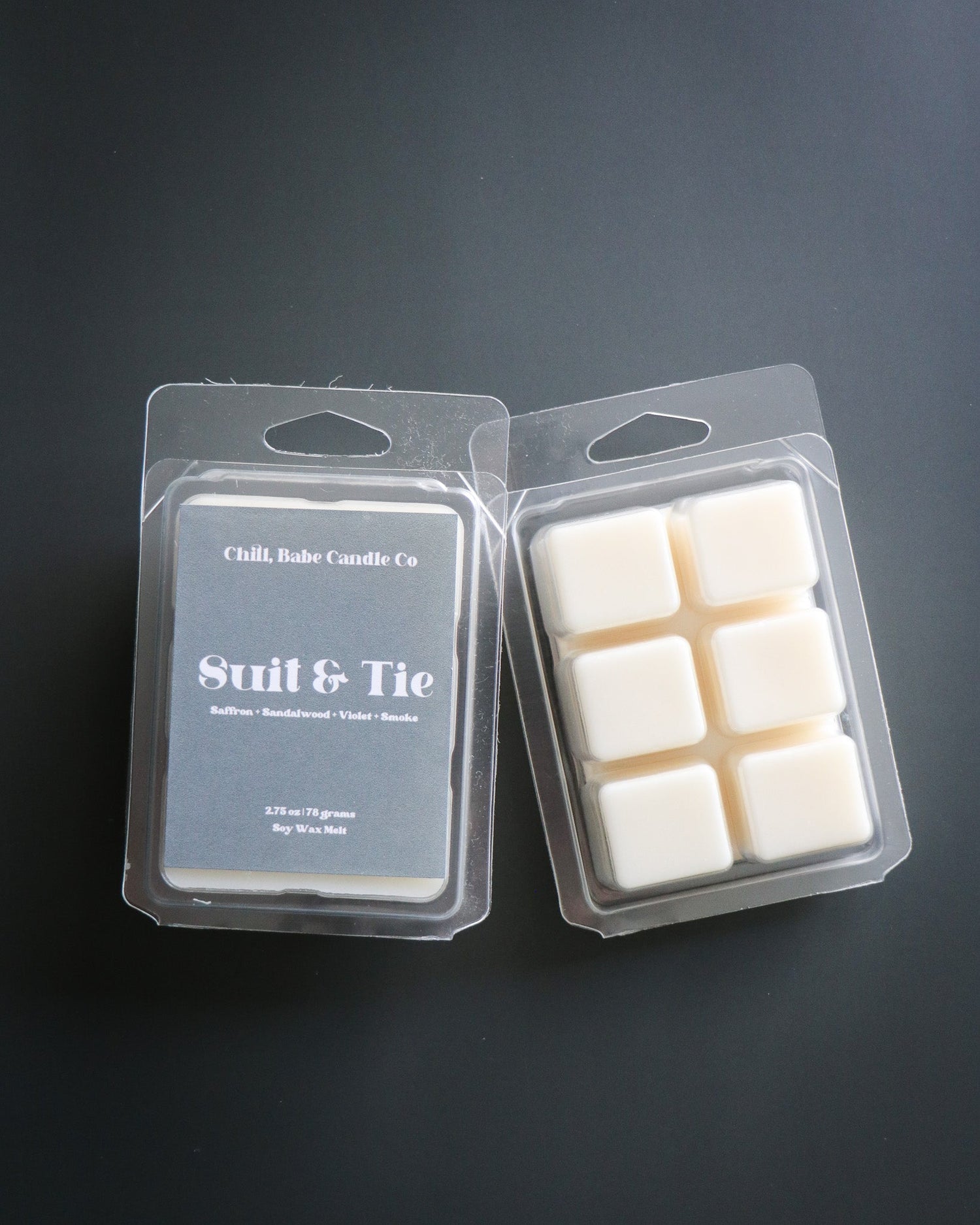 Suit &amp; Tie Wax Melt front &amp; back