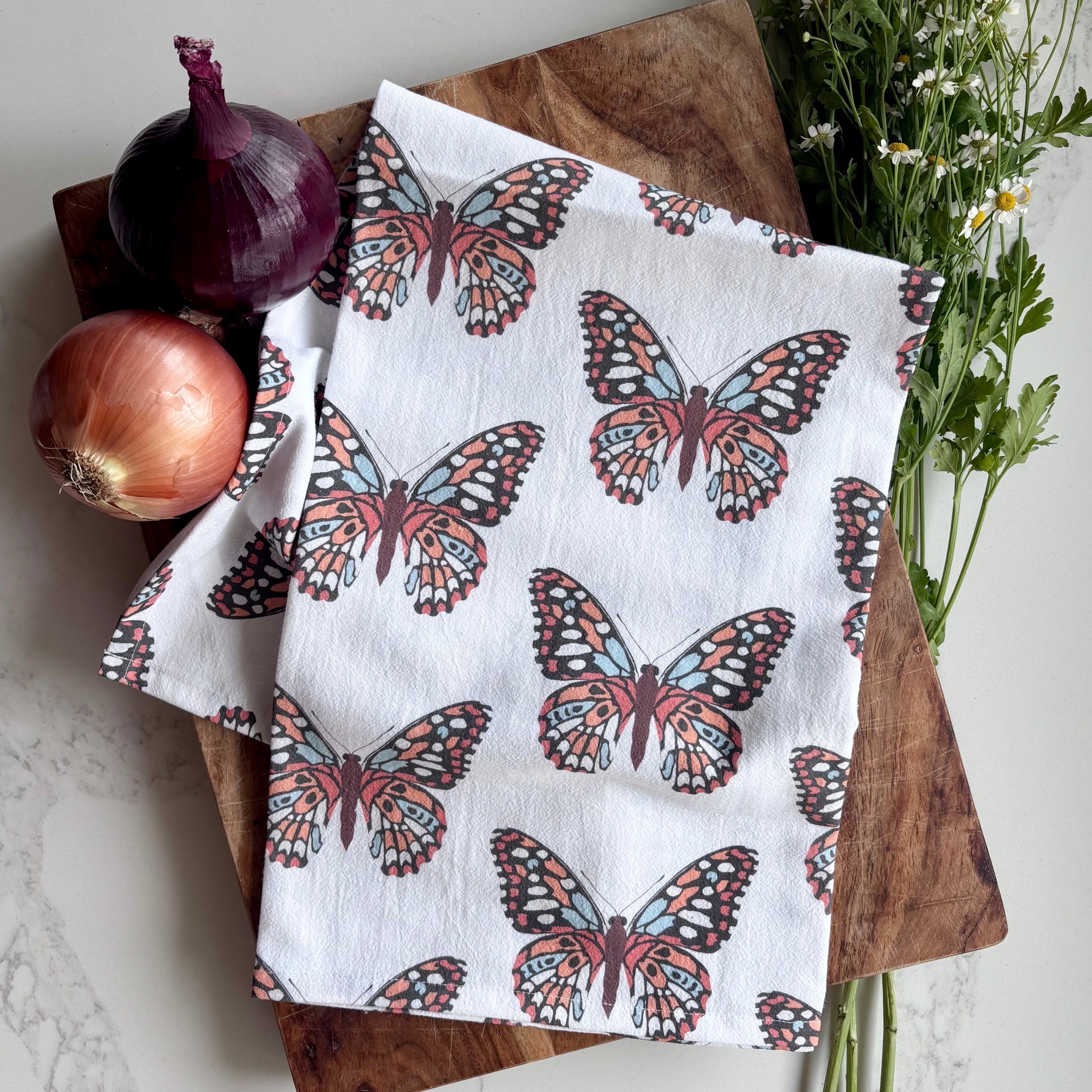 Sunset Flutter Tea Towel