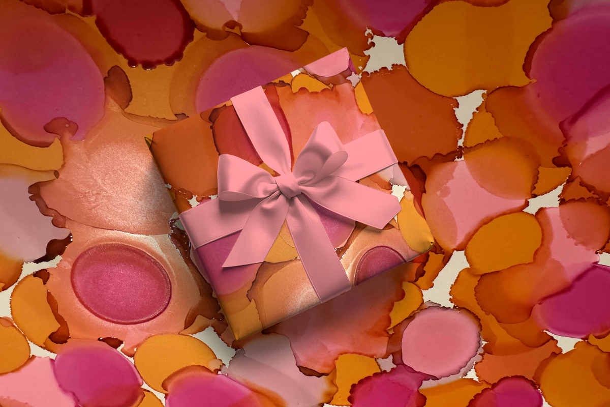 Pink and Orange Dots Wrapping Paper, Gift Wrap Sheets