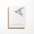 Greeting card with a watercolor painting of a bird and a quote