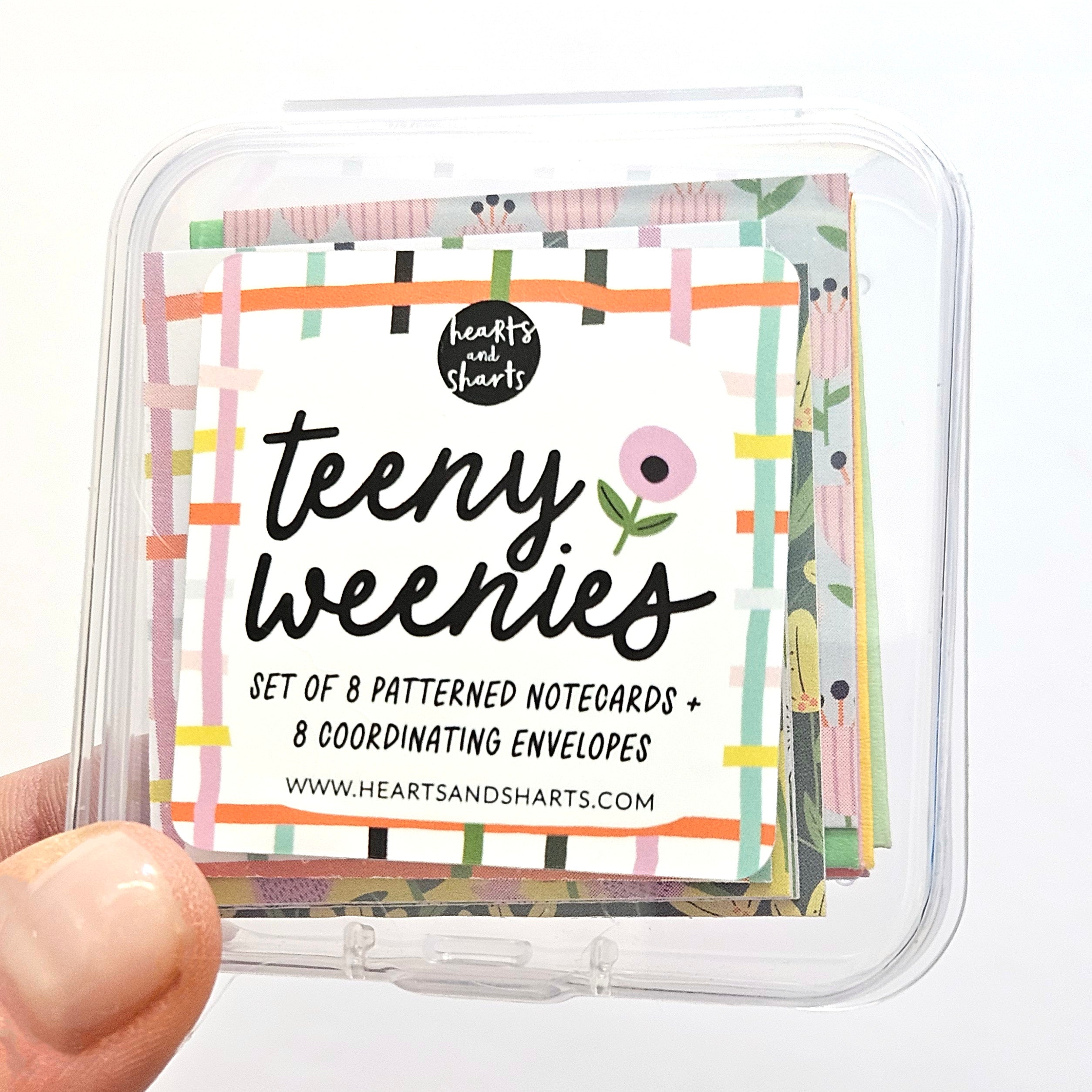 HAVE THE DAY YOU DESERVE - SET 2 - TEENY WEENIES -  8 SMALL NOTECARDS + 8 COORDINATING, SEALING, 2X2 ENVELOPES