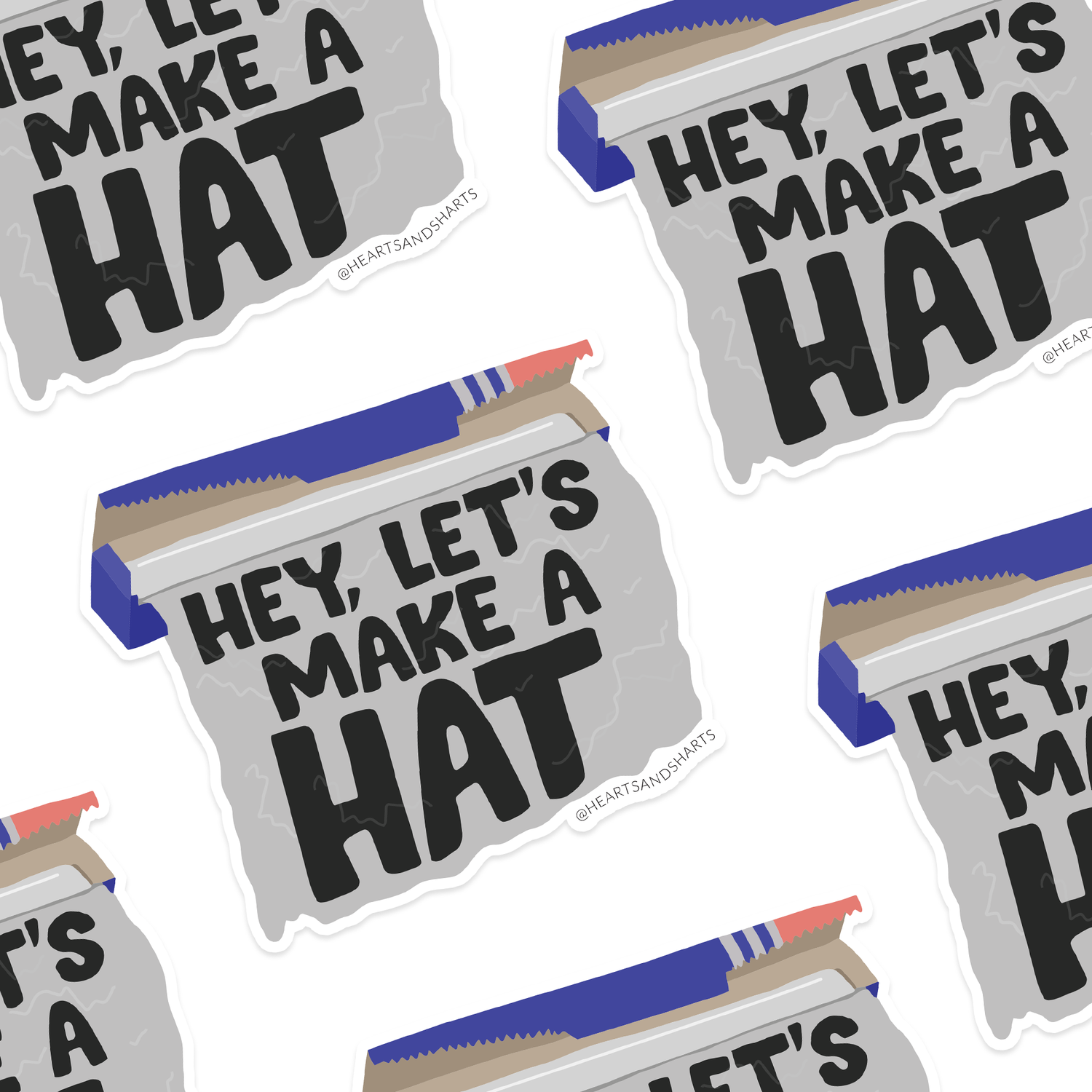 TIN FOIL HAT 3X3 ILLUSTRATED VINYL STICKER
