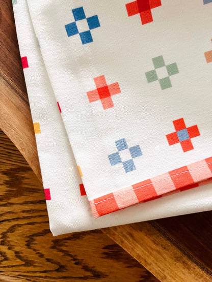 Merry Squares Quilt Tea Towel