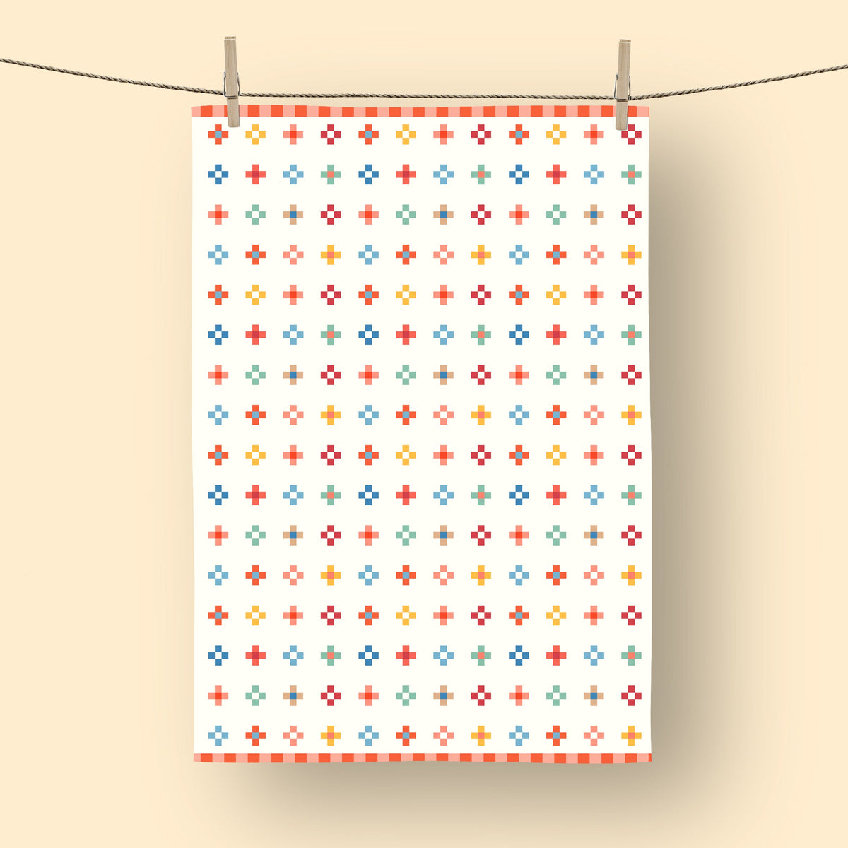 Merry Squares Quilt Tea Towel