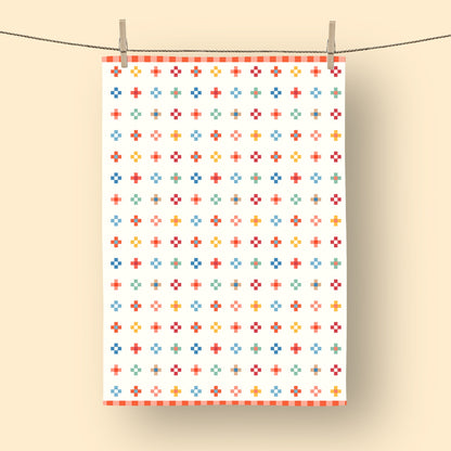 Merry Squares Quilt Tea Towel