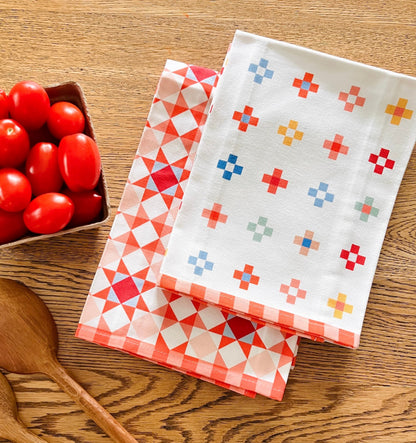 Merry Squares Quilt Tea Towel