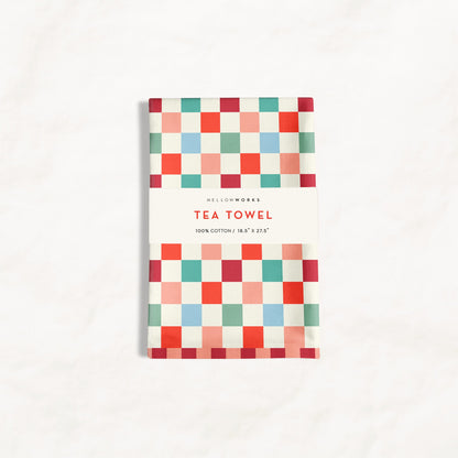 Christmas Checkers Quilt Tea Towel
