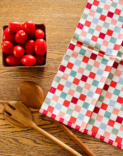 Christmas Checkers Quilt Tea Towel