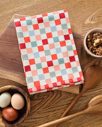 Christmas Checkers Quilt Tea Towel