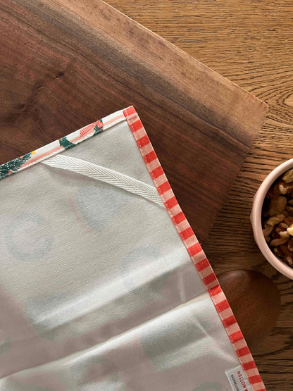 Christmas Trees and Wreaths Tea Towel