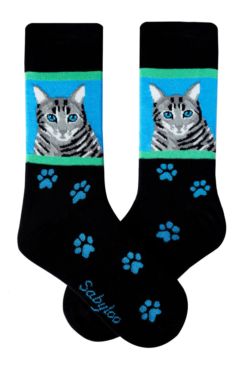 Silver Tabby Cat Socks