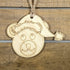 Hand-painted natural wood teddy bear Christmas ornament with rustic holiday design and lightweight festive decor, charming woodland tree decoration for cozy farmhouse and nostalgic holiday style