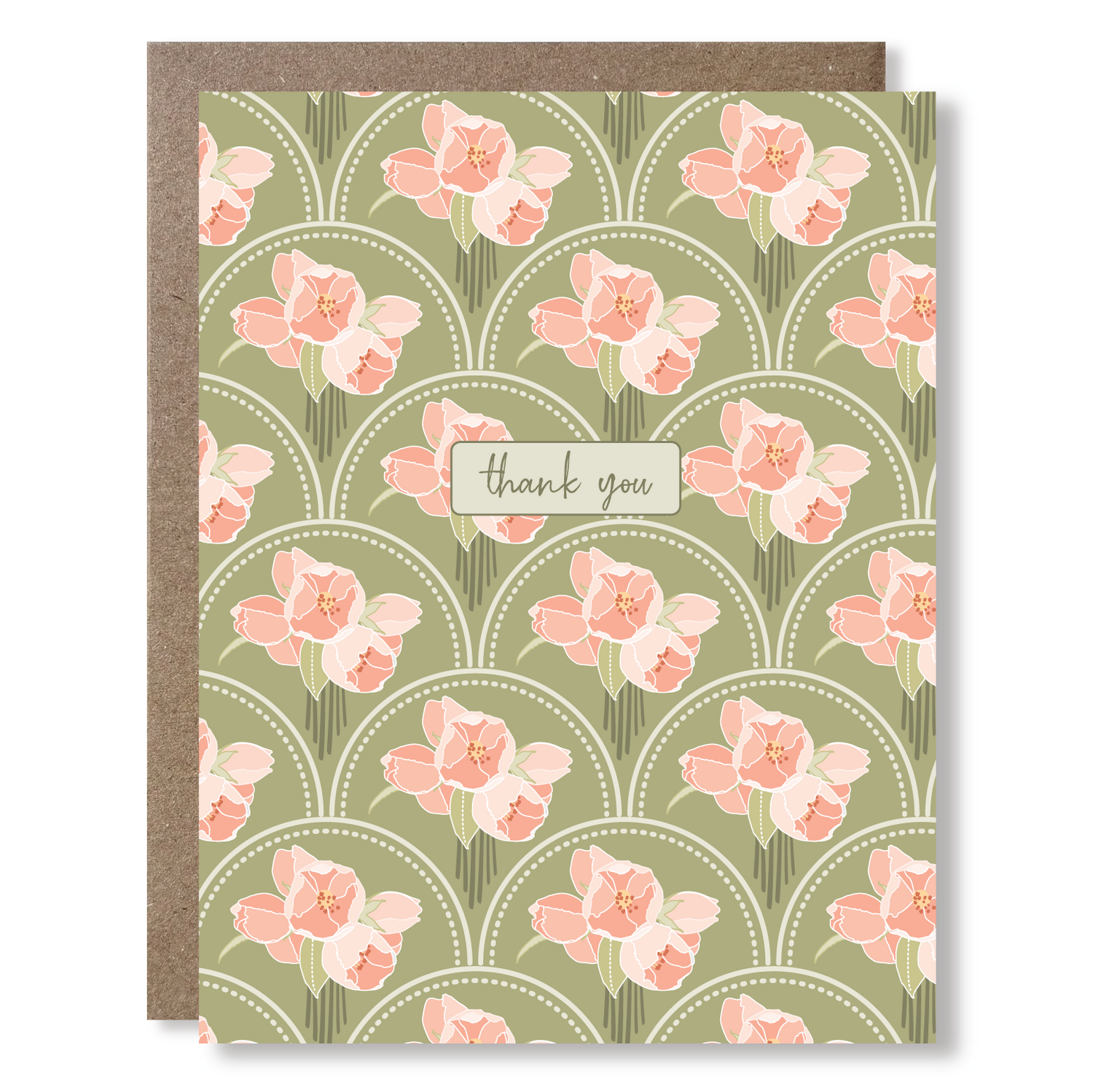 Pink Scallop Thank You Cards 8-Pack