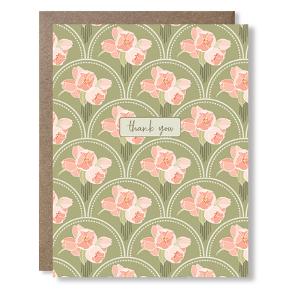 Pink Scallop Thank You Cards 8-Pack