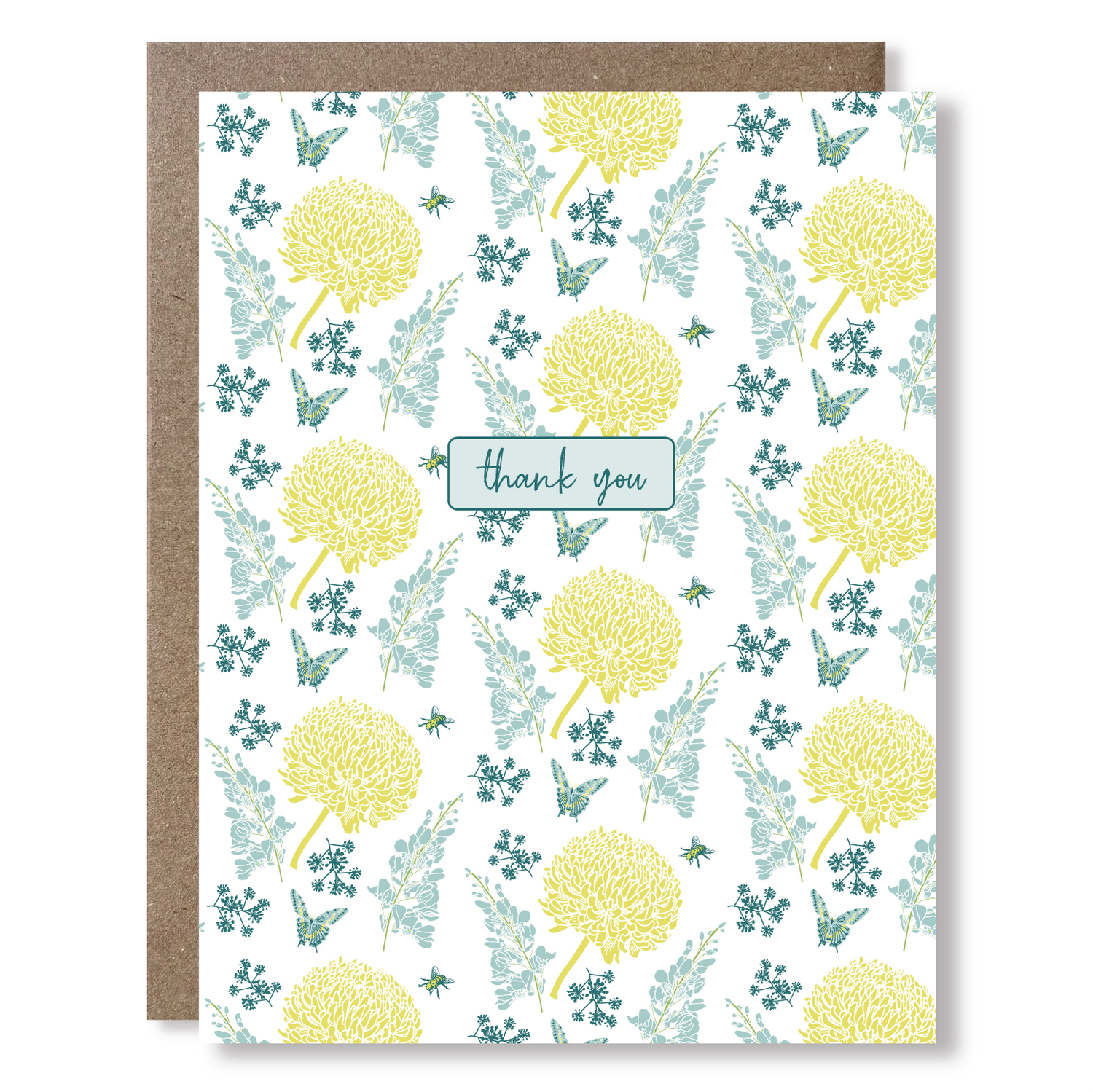 Yellow Floral Thank You Cards 8-Pack