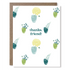 Greeting card with potted plant illustrations and &