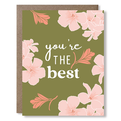 Greeting card with floral design and &