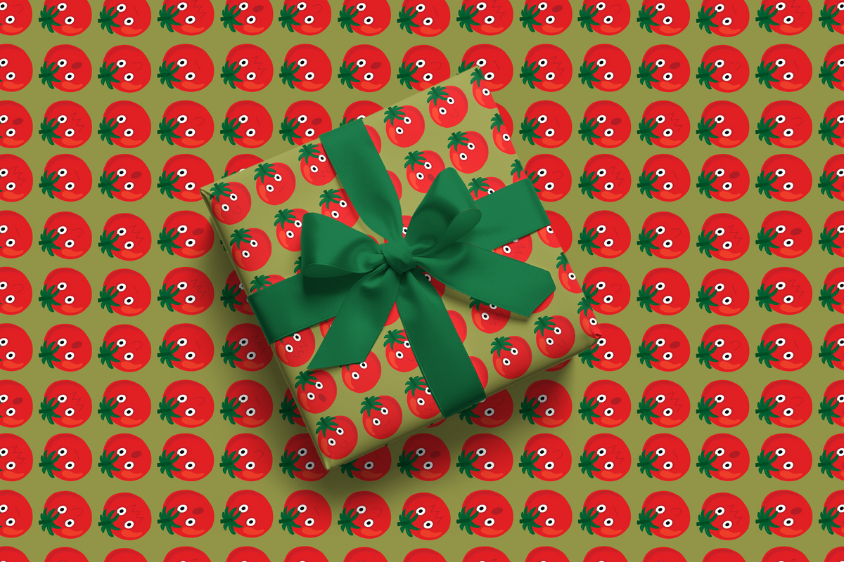 Emotional Tomatoes Wrapping Paper, Gift Wrap Sheets