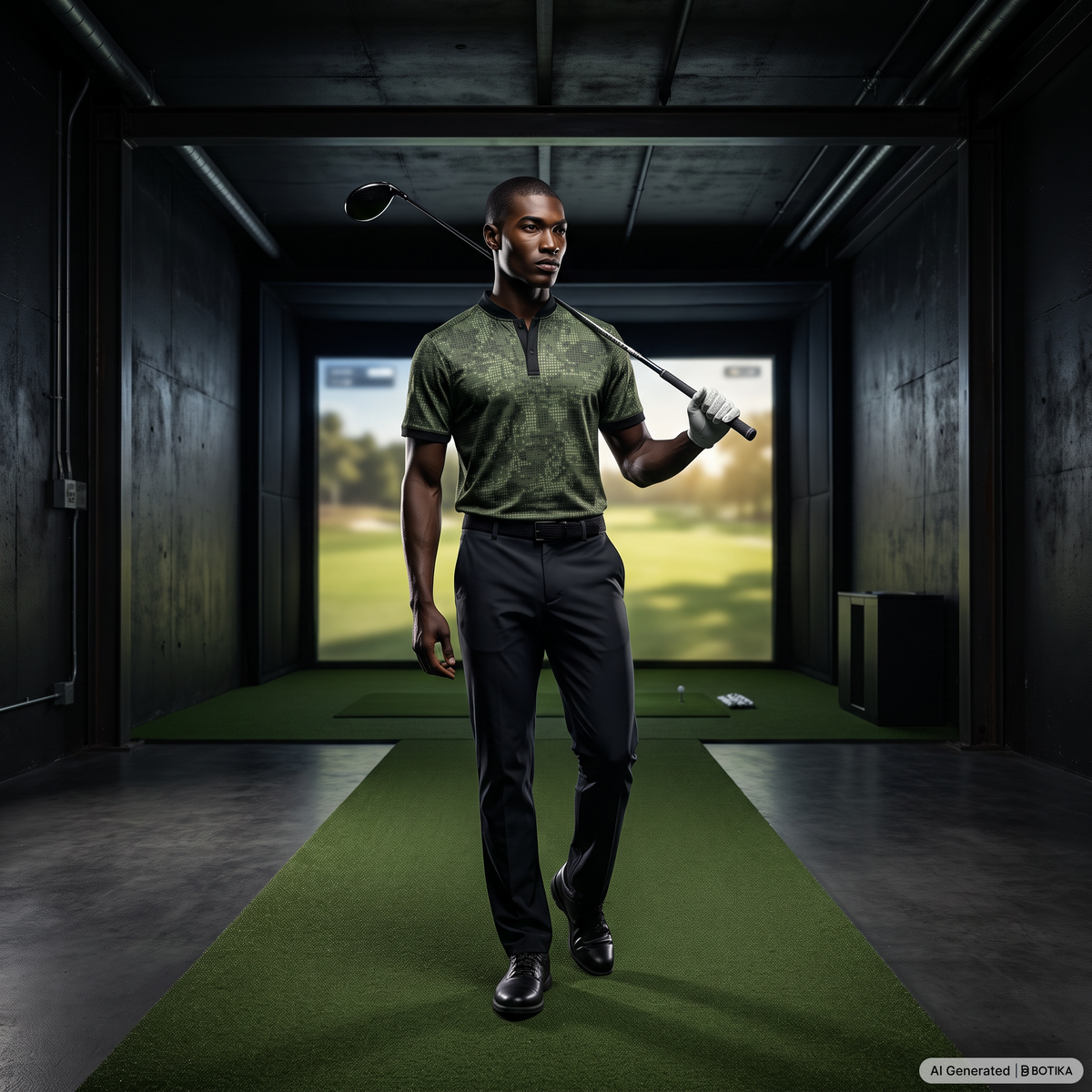 Forest Camo Blade Collar Golf Polo