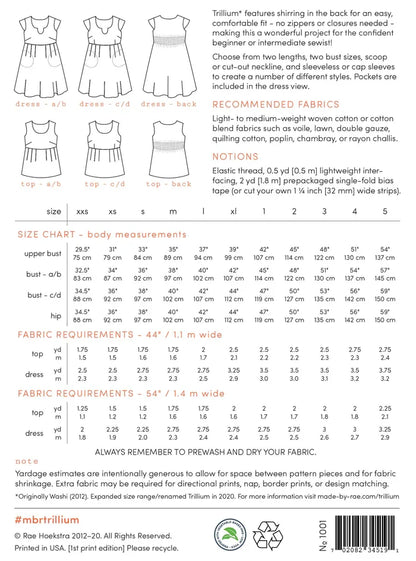 Made By Rae Trillium Dress Pattern (Paper)
