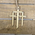 Hand-painted wooden triple cross Christmas ornament featuring three crosses with symbolic Christian design and rustic detailing, meaningful holiday decor for faith-based homes and religious celebrations by Cate’s Concepts