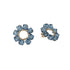 Handmade Maasai beadwork blue Swarovski crystal circle earrings by Sidai Designs, sustainable artisan jewelry brand, fair trade Tanzania