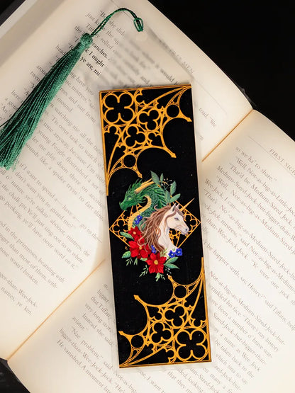 Dragon and Unicorn Bookmark, Original Artwork Page Holder