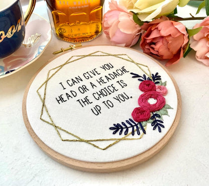 Head or a Headache // Embroidery PDF Pattern Download 6 inch
