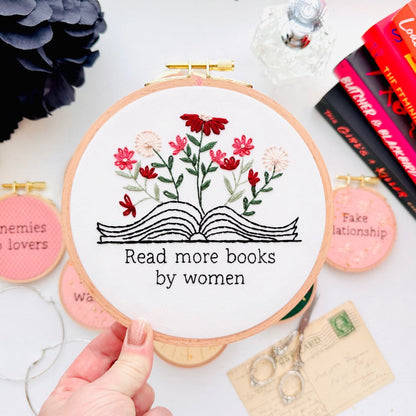 Read more books (7 patterns) / Embroidery PDF Pattern Download 6 inch
