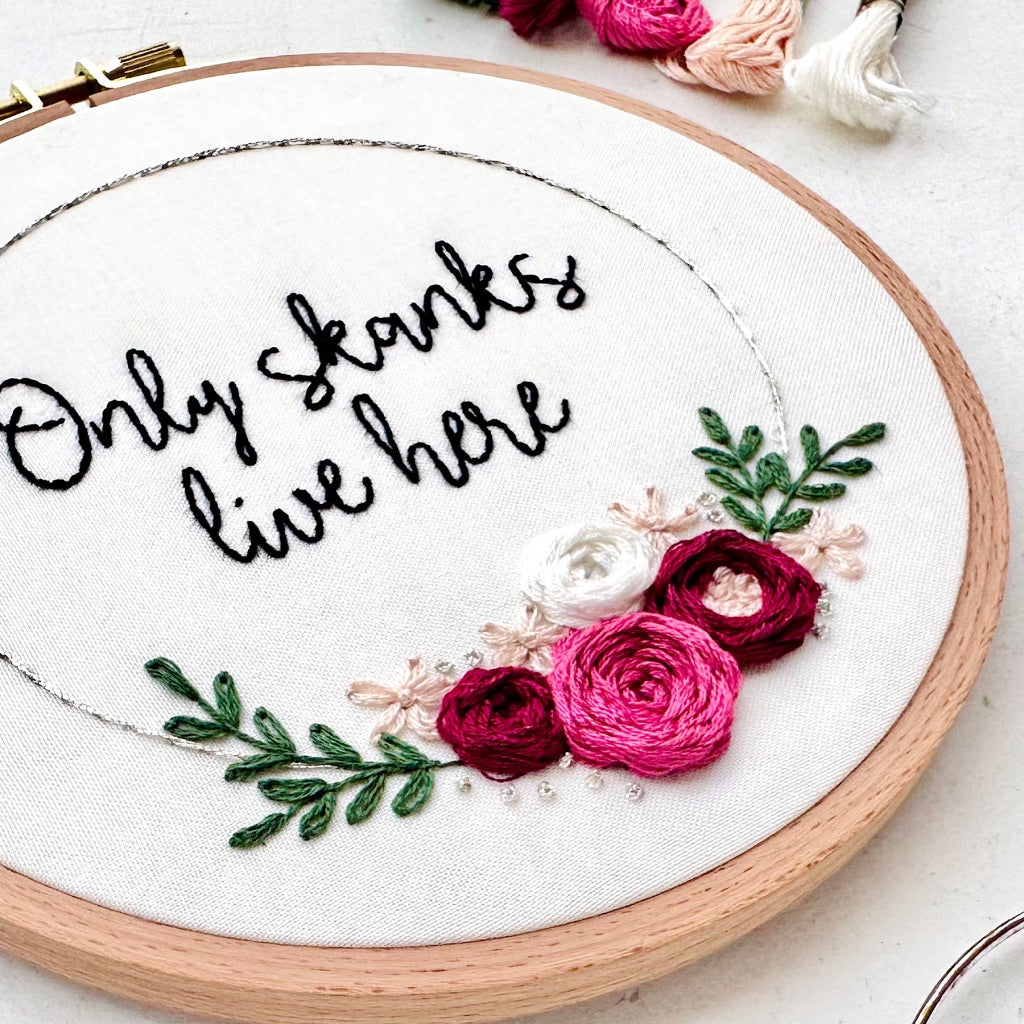 Only skanks live here // Embroidery PDF Pattern Download 6 inch
