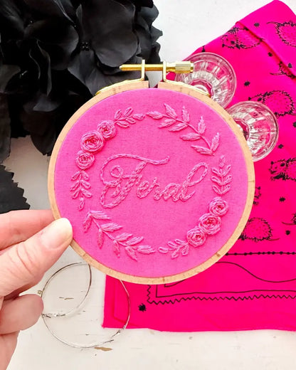Feral 4 inch Monochrome Embroidery // KIT Multiple color options