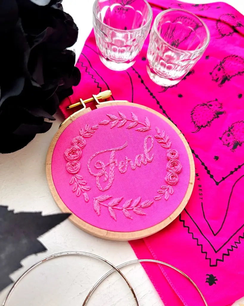 Feral 4 inch Monochrome Embroidery // KIT Multiple color options