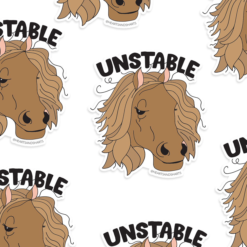 UNSTABLE 3X3 ILLUSTRATED VINYL STICKER