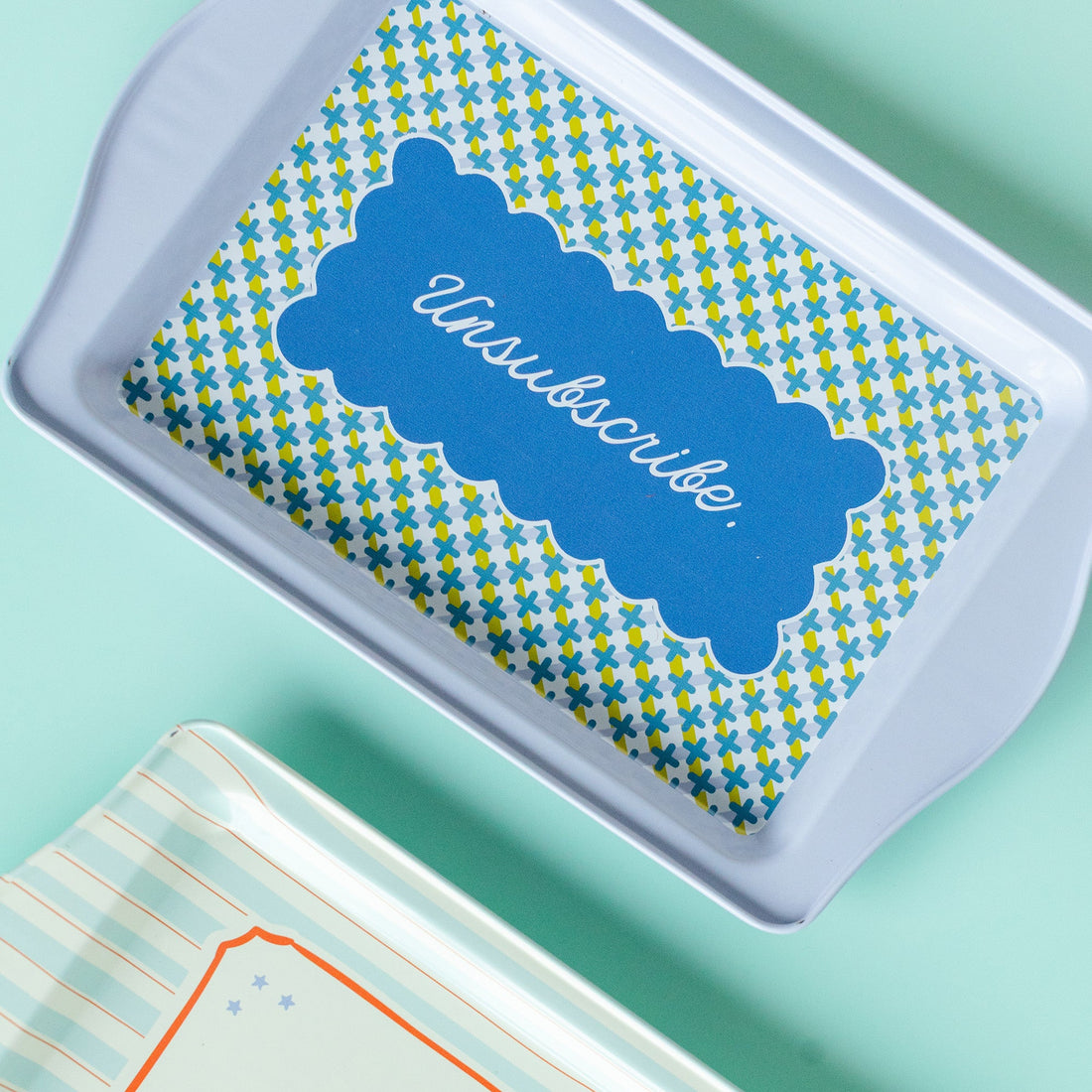 Unsubscribe Metal Trinket Tray