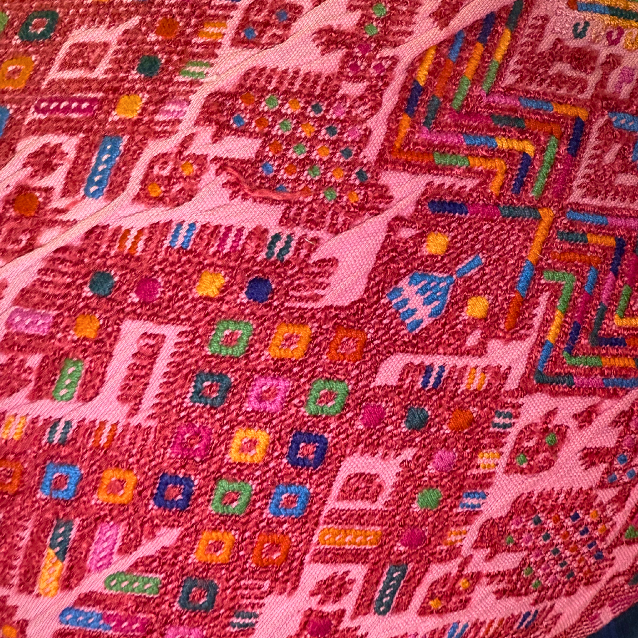 Embroidered Huipil &amp; Handwoven Corte Throw Pillow Cover