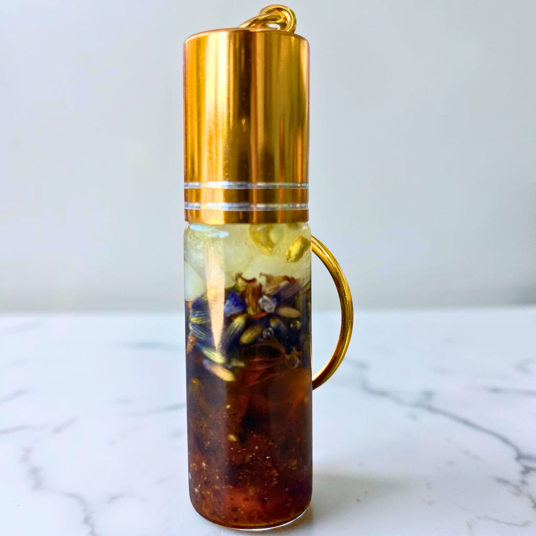 Dreams Keychain | Myrrh &amp; Lavender Crystal Oil Roll-On