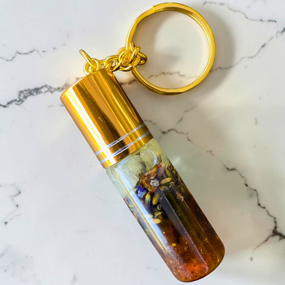 Dreams Keychain | Myrrh &amp; Lavender Crystal Oil Roll-On