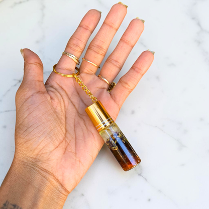 Dreams Keychain | Myrrh &amp; Lavender Crystal Oil Roll-On