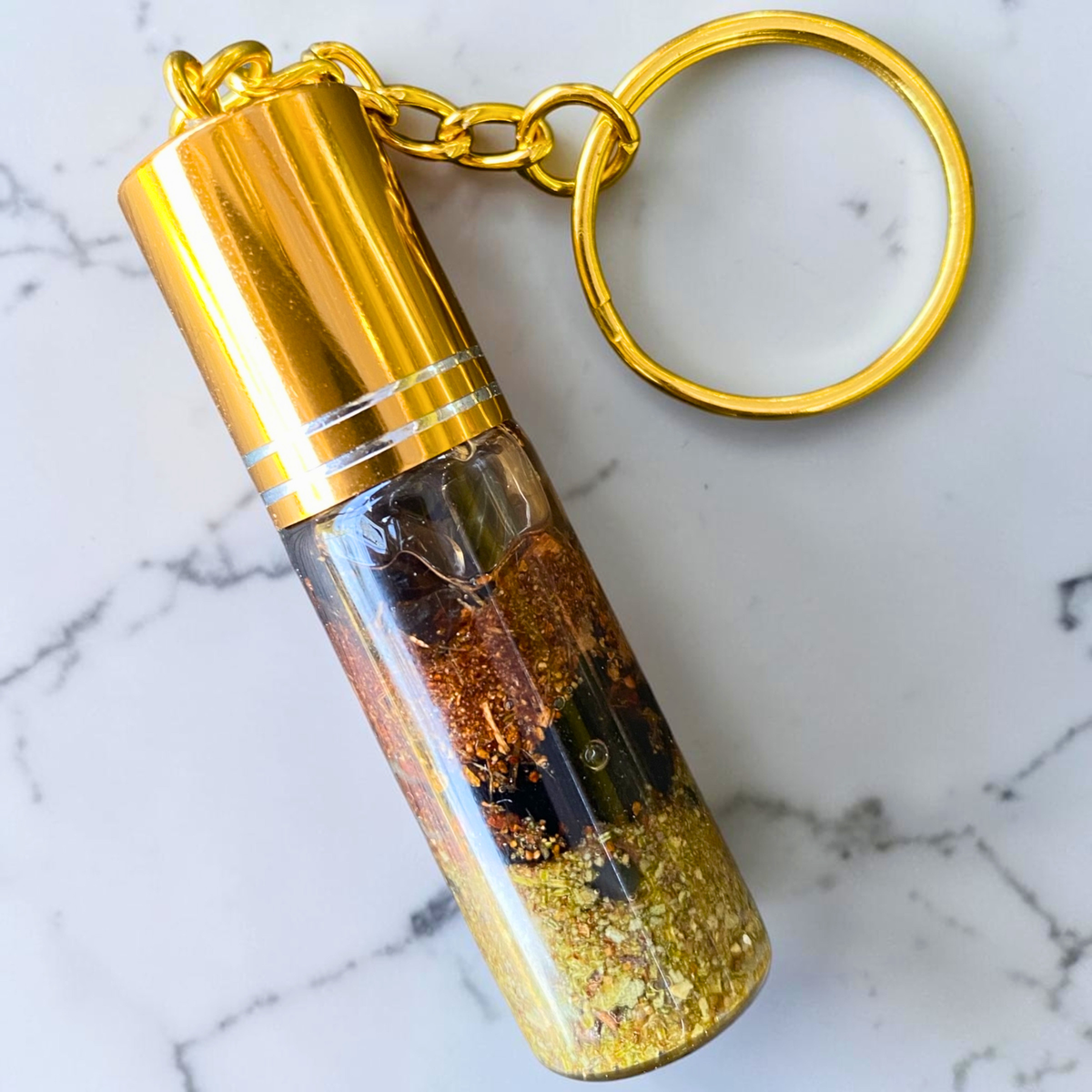 Remove Negative Energy Keychain | Handmade Crystal &amp; Herb Charm