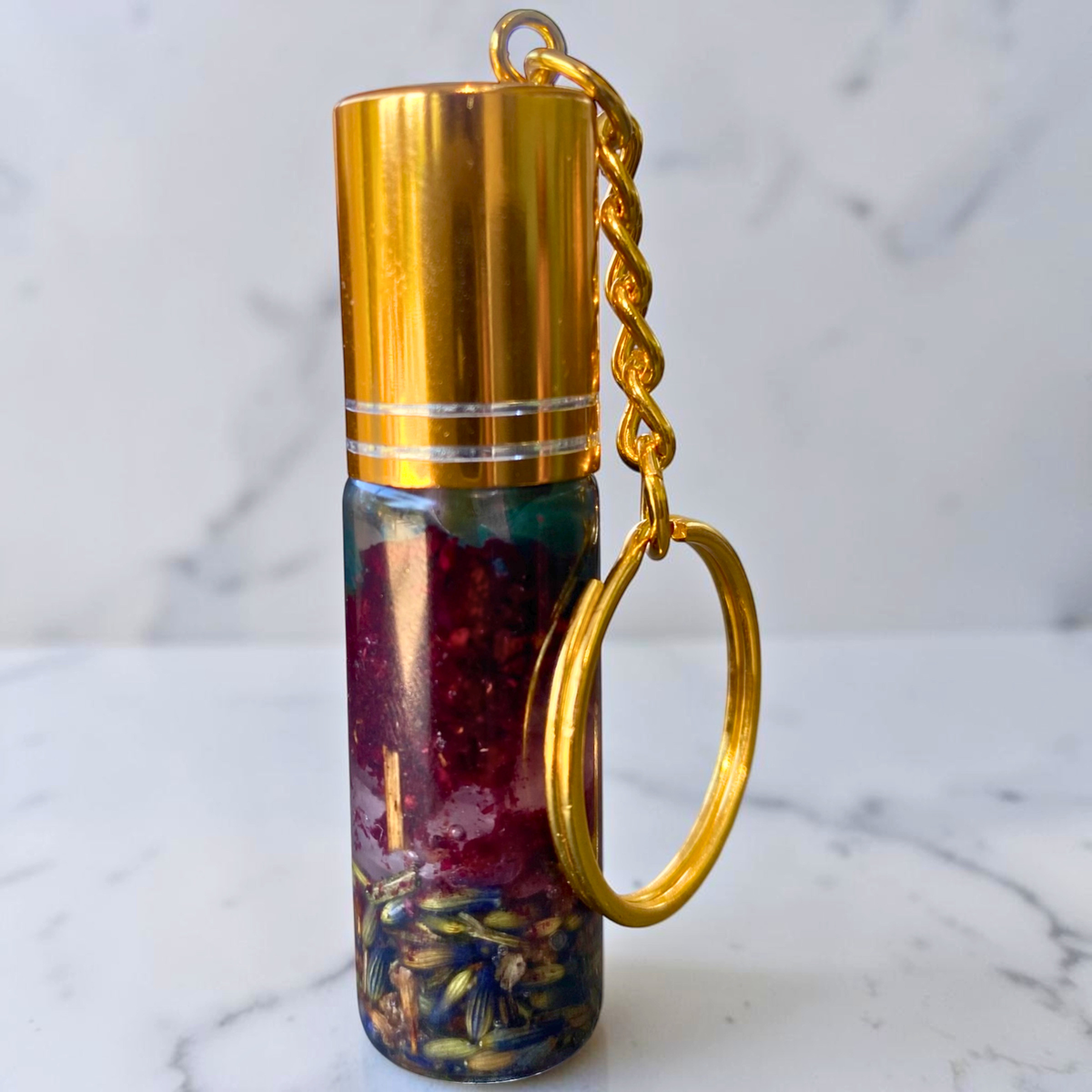 Self Love / Self Growth Keychain | Handmade Crystal &amp; Herb Charm